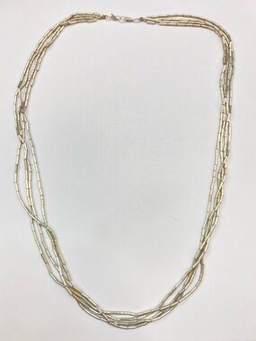 33 grams 24” Multi Strand Sterling Silver Tube Bead Necklace Southwestern Style